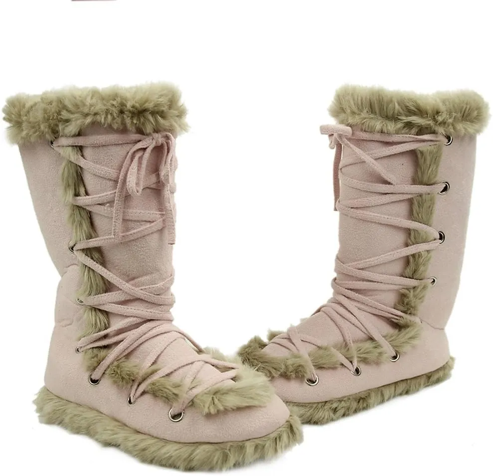 Home Slipper Women's Winter Warm Faux Fur Indoor House Boot Slippers Shoes