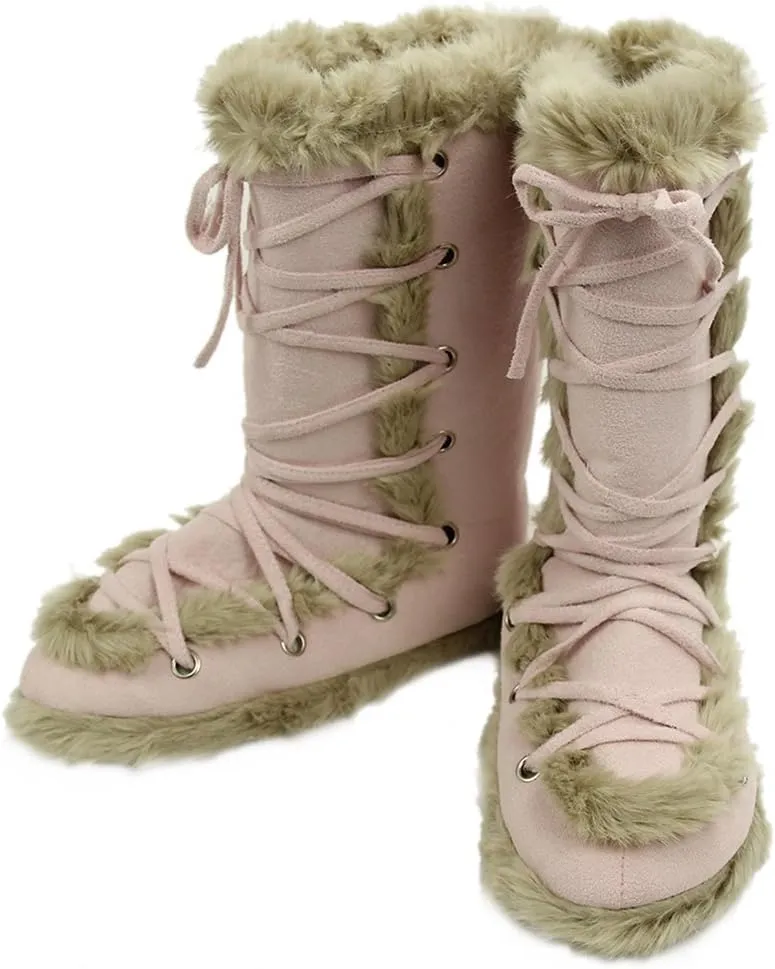 Home Slipper Women's Winter Warm Faux Fur Indoor House Boot Slippers Shoes