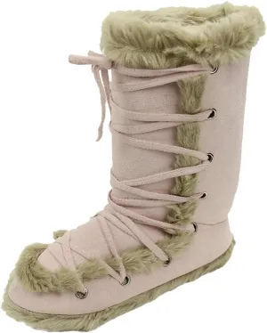Home Slipper Women's Winter Warm Faux Fur Indoor House Boot Slippers Shoes