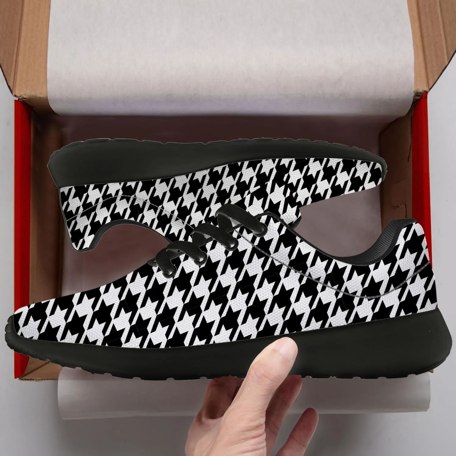 Houndstooth Shoes for Women Men Running Shoes Walking Sneakers Tennis Shoes Gifts for Women Men