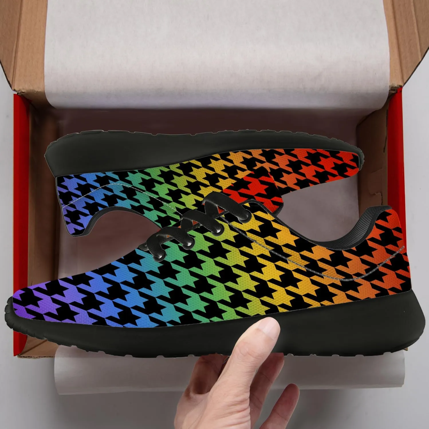 Houndstooth Shoes for Women Men Running Shoes Walking Sneakers Tennis Shoes Gifts for Women Men