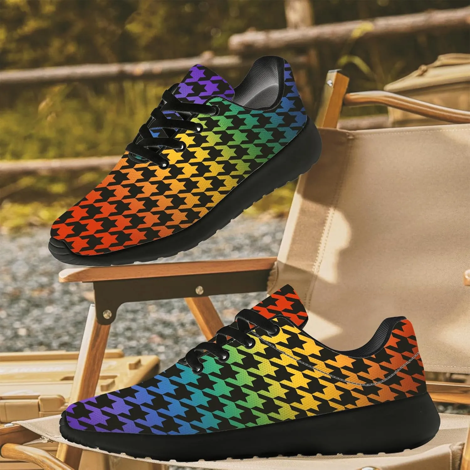 Houndstooth Shoes for Women Men Running Shoes Walking Sneakers Tennis Shoes Gifts for Women Men