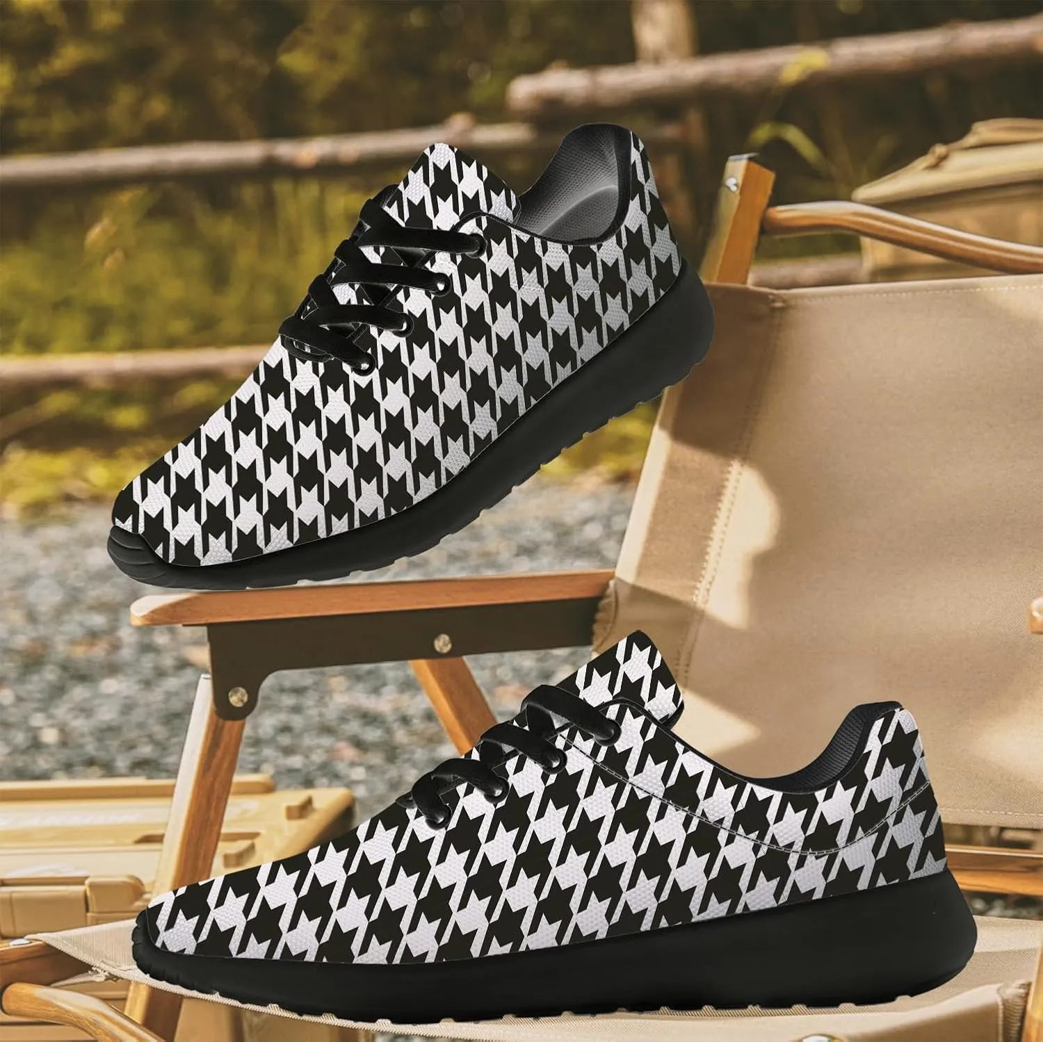 Houndstooth Shoes for Women Men Running Shoes Walking Sneakers Tennis Shoes Gifts for Women Men