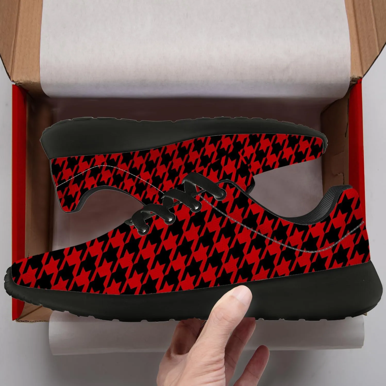 Houndstooth Shoes for Women Men Running Shoes Walking Sneakers Tennis Shoes Gifts for Women Men