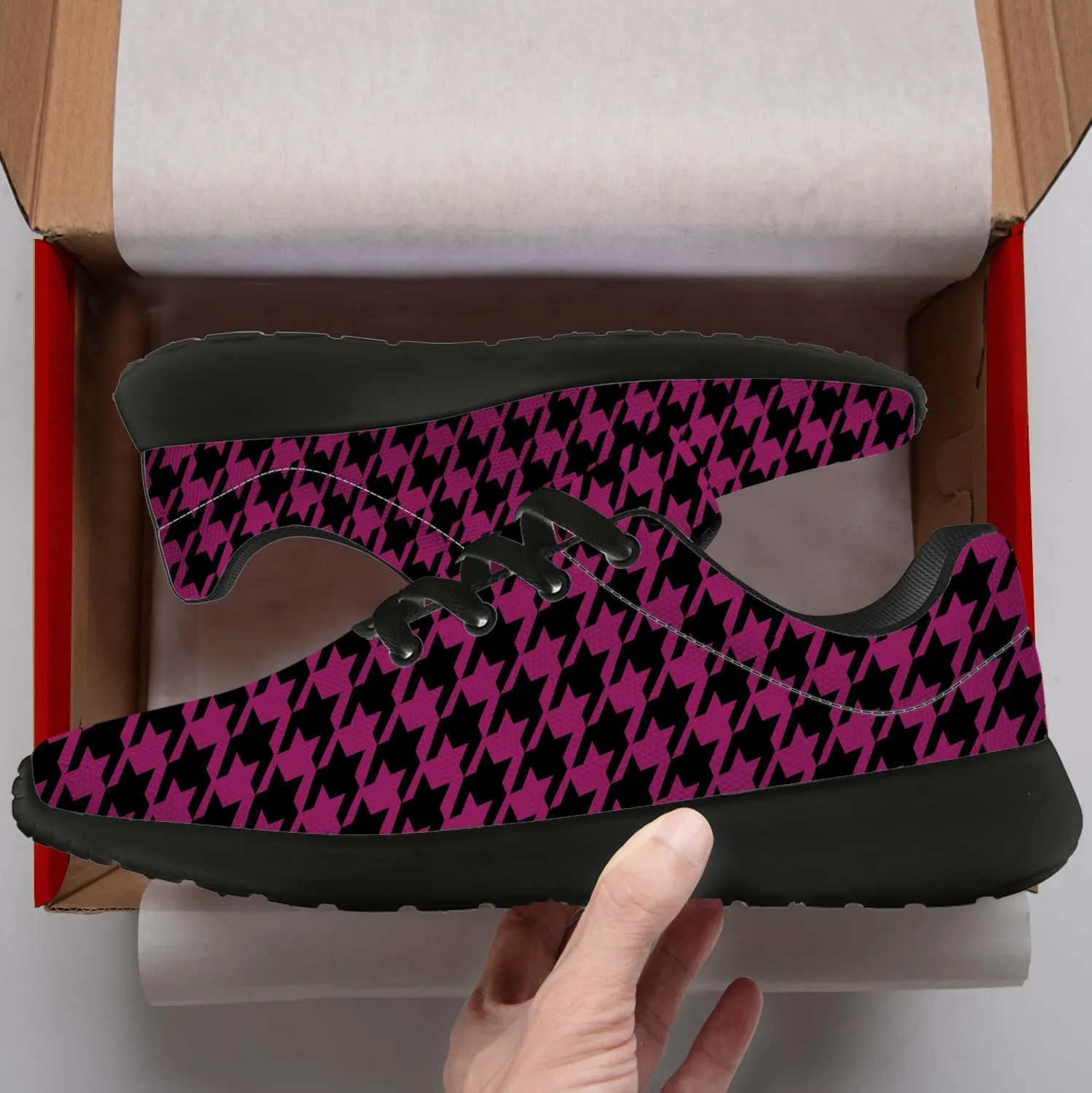 Houndstooth Shoes for Women Men Running Shoes Walking Sneakers Tennis Shoes Gifts for Women Men