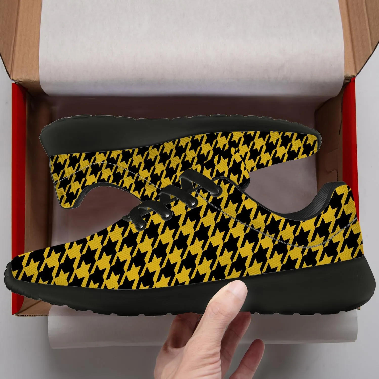 Houndstooth Shoes for Women Men Running Shoes Walking Sneakers Tennis Shoes Gifts for Women Men