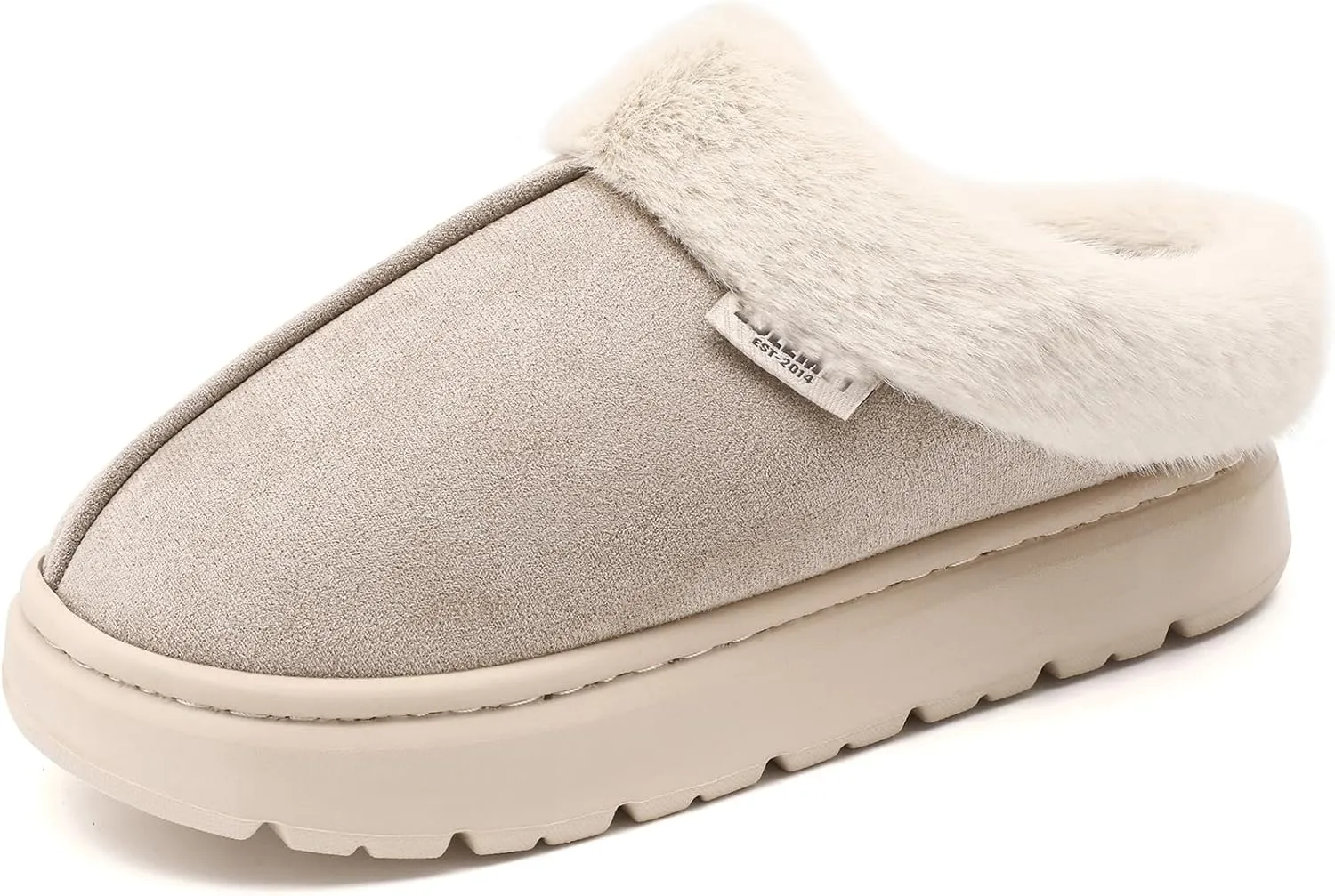 House Slippers For Woman Men, Womens slippers Platform EVA lightweight sole Warm Faux Fur Lined Suede Short Ankle Boots Memory Foam Fuzzy Slippers for Women Anti-Slip Boot Indoor Outdoor
