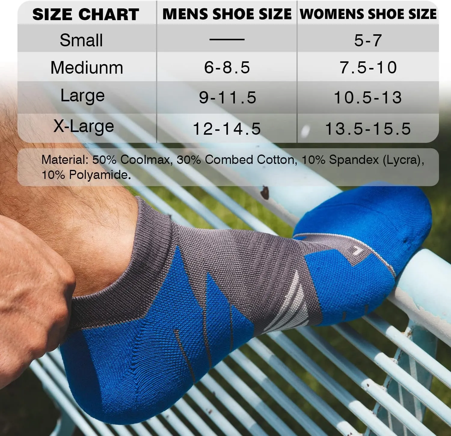 Hylaea No Show Running Athletic Anti-Blister Wicking Coolmax Socks, Seamless Anti-odor