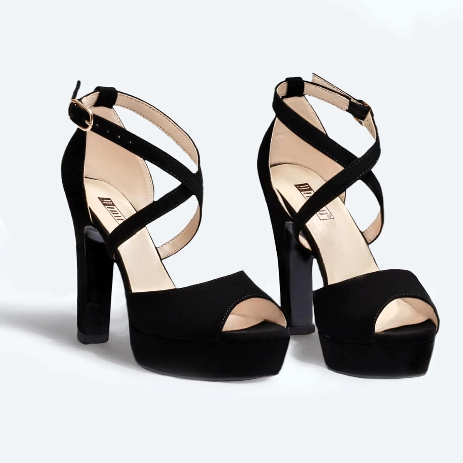 IDIFU Women's Platform Chunky High Heels Dress Sandals Peep Toe Ankle Strap Wedding Party Evening Shoes for Women Bride