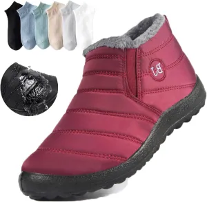 Indicativey Snow Boots, Gallen Winter Boots,Gallen Thermal Boots, Fur Lined Ankle Booties Walking Non Slip Shoes
