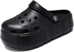 Jakcuz Women Adult Clogs Ultra Cushion Garden Shoes Non-Slip Sandals Slides Soft Platform Closed-Toe Outdoor Beach Shoes