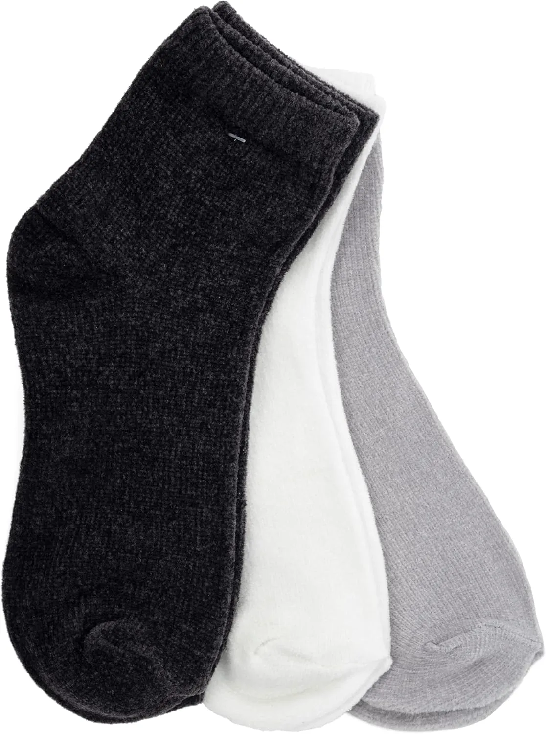 Jane and Bleecker Women Faux Leather Legging High Waistband and 3 Pair Pack Velour Socks Infuse with Aloe and Argan Oil Black