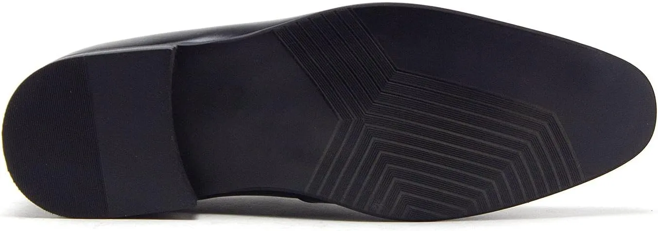 Jazamé Men's 77807 Slip On Round Toe Hand Burnished Loafers, Dress Shoes