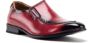 Jazamé Men's 77807 Slip On Round Toe Hand Burnished Loafers, Dress Shoes