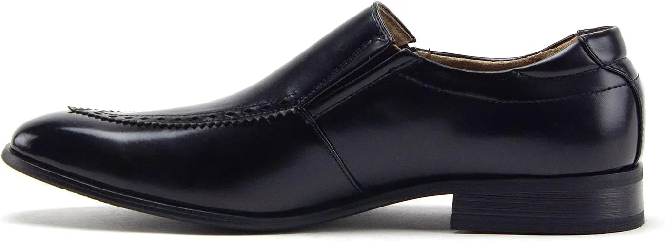 Jazamé Men's 77807 Slip On Round Toe Hand Burnished Loafers, Dress Shoes