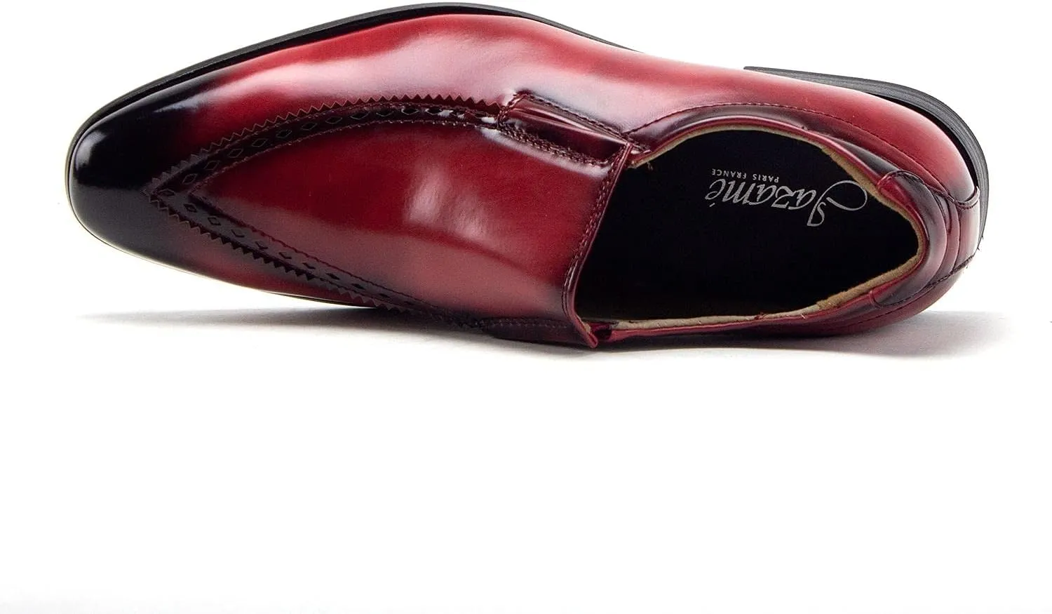 Jazamé Men's 77807 Slip On Round Toe Hand Burnished Loafers, Dress Shoes