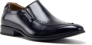 Jazamé Men's 77807 Slip On Round Toe Hand Burnished Loafers, Dress Shoes