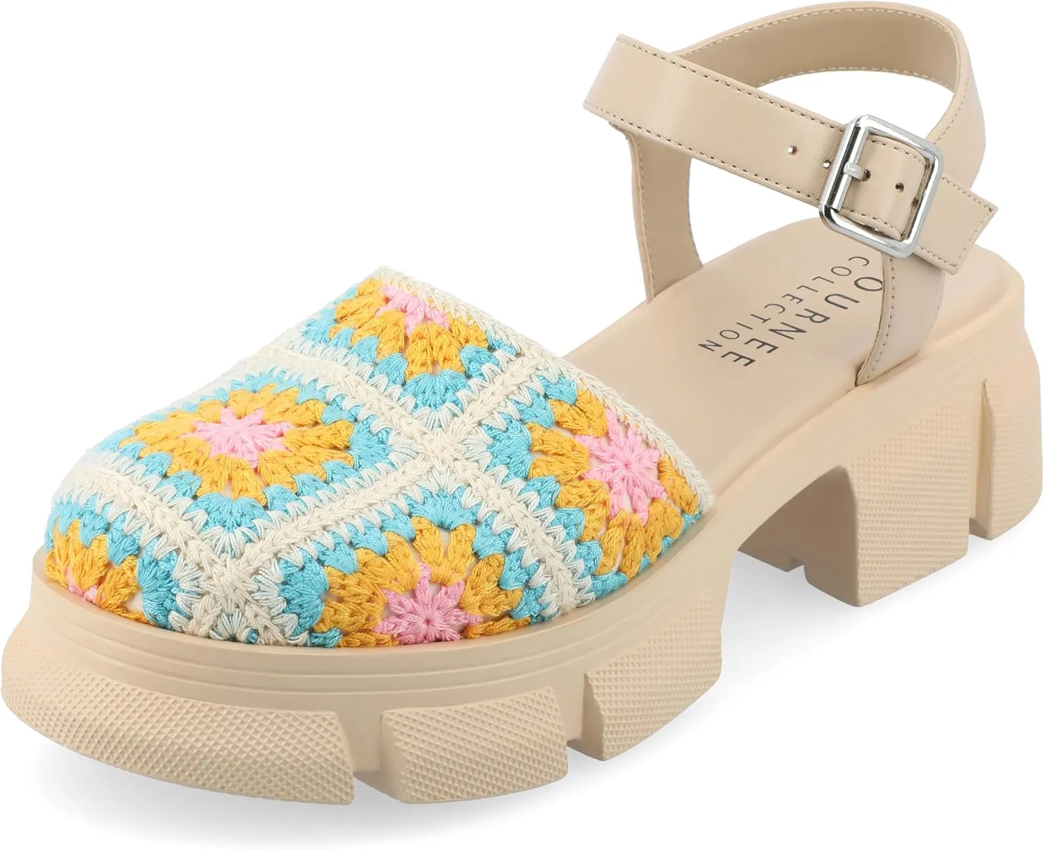 Journee Collection Womens Knit Dorit Platform Sandals