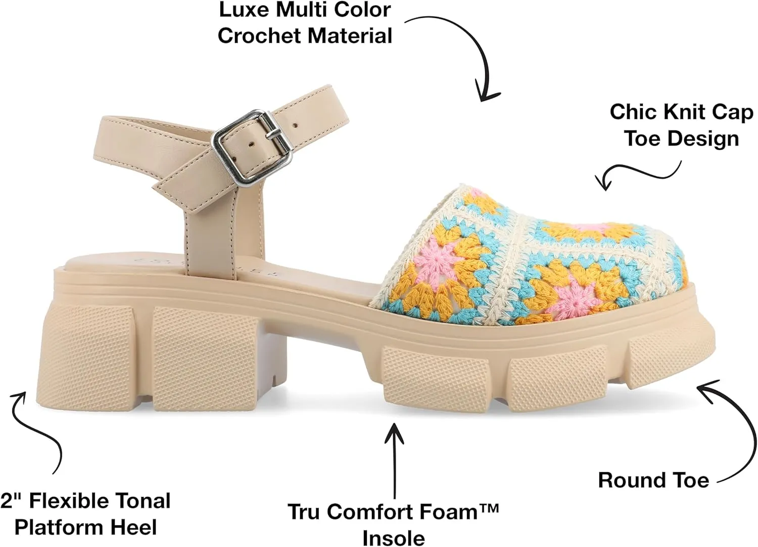 Journee Collection Womens Knit Dorit Platform Sandals