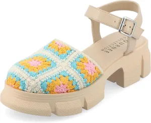 Journee Collection Womens Knit Dorit Platform Sandals