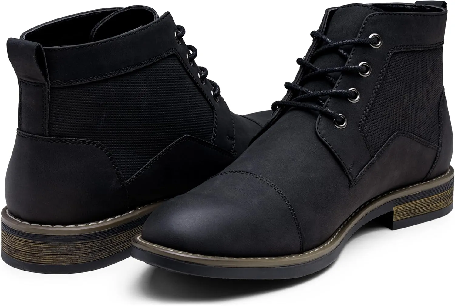 Jousen Mens Boots Retro Casual Boots for Men Cap Toe Boots for Men
