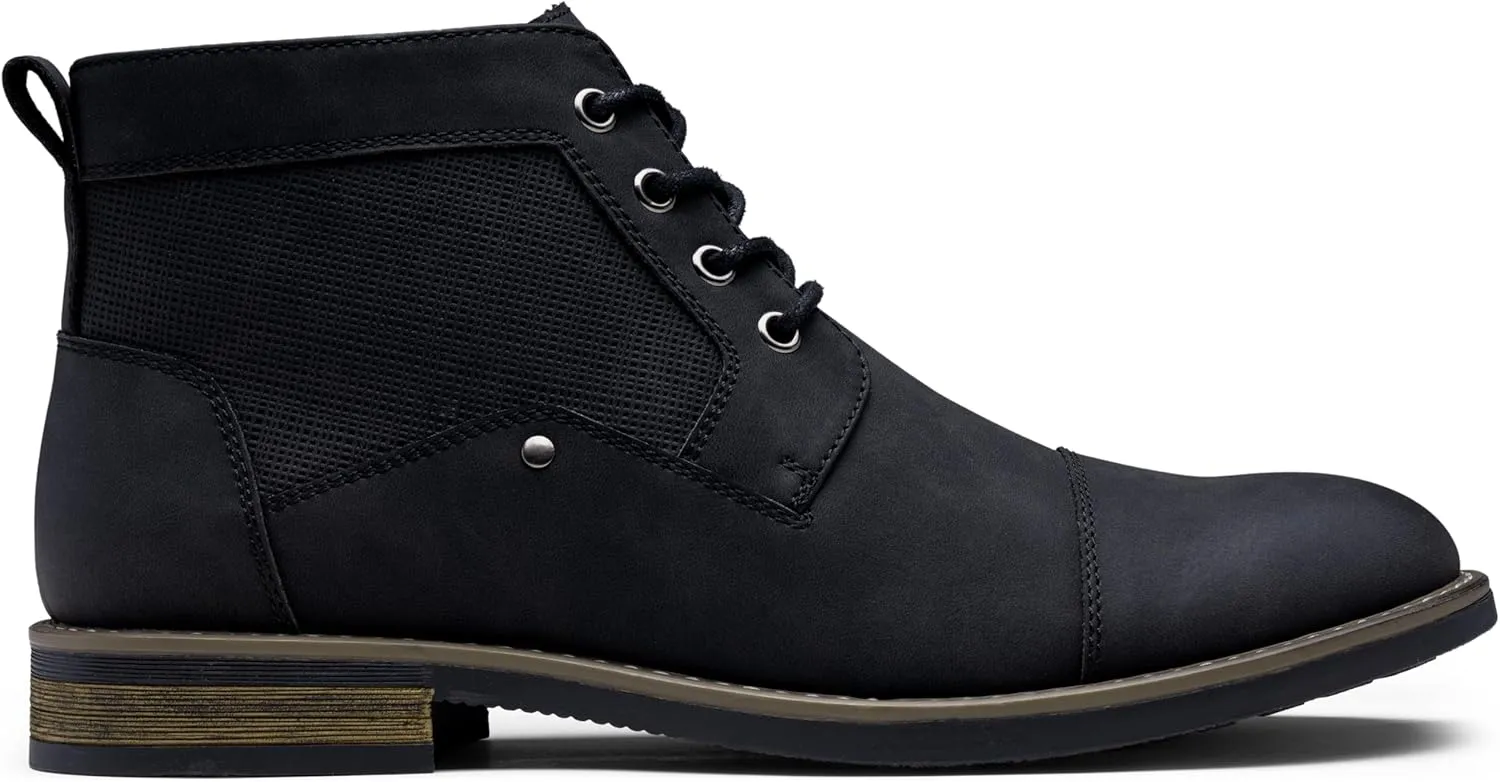Jousen Mens Boots Retro Casual Boots for Men Cap Toe Boots for Men
