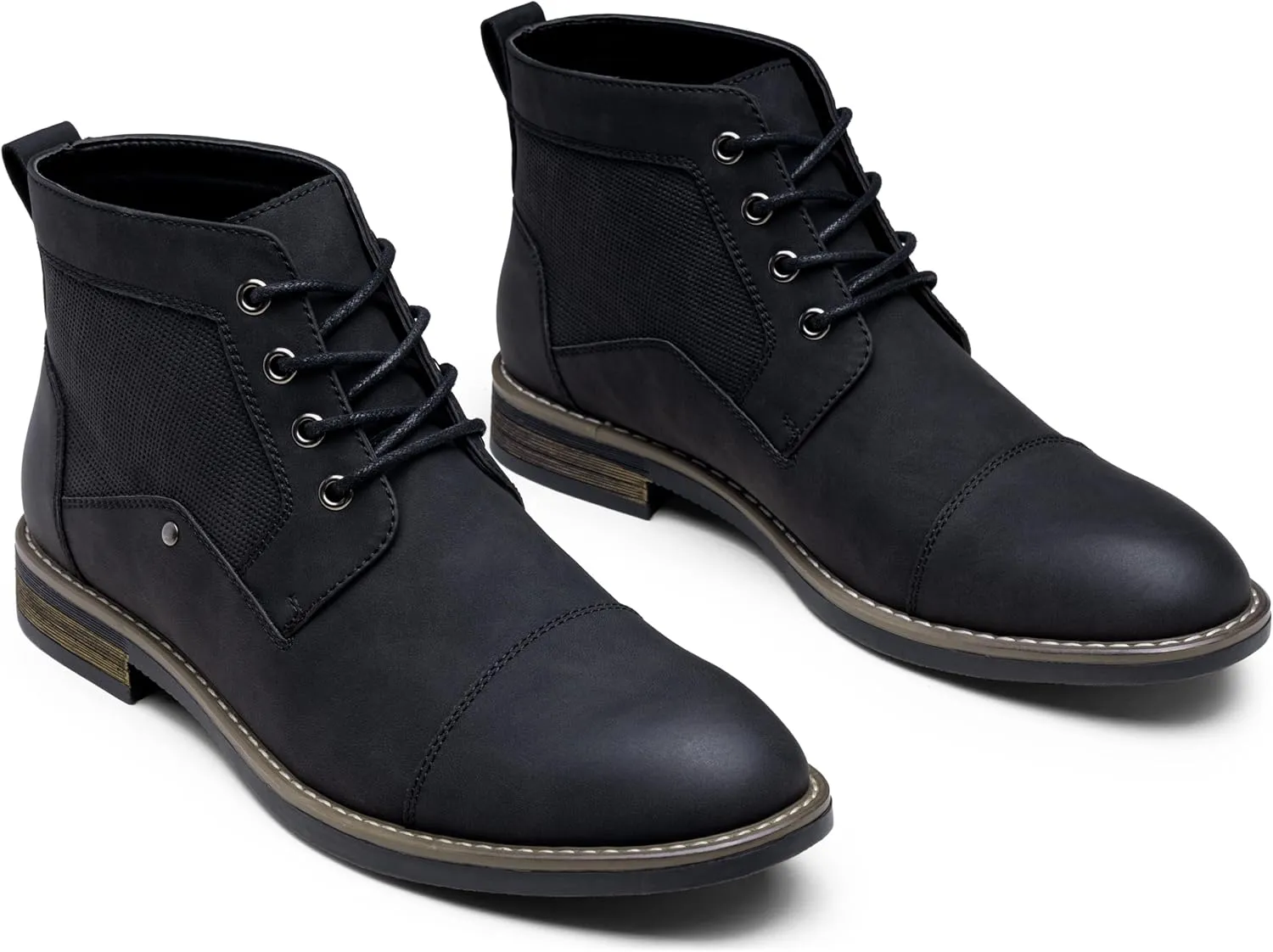 Jousen Mens Boots Retro Casual Boots for Men Cap Toe Boots for Men