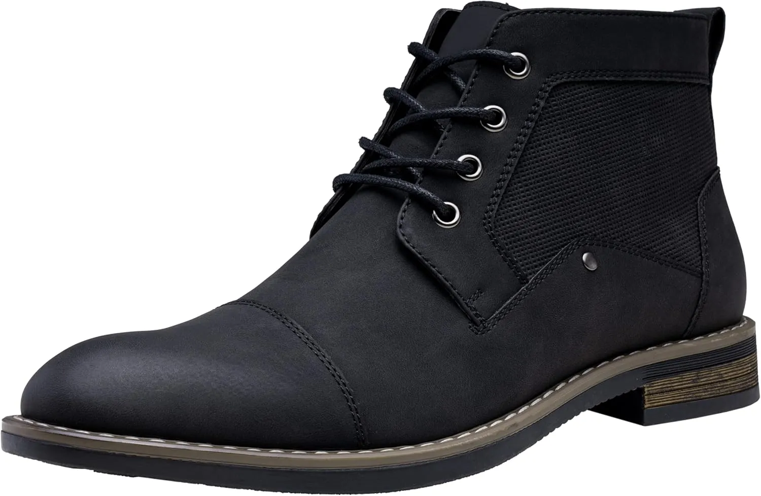 Jousen Mens Boots Retro Casual Boots for Men Cap Toe Boots for Men
