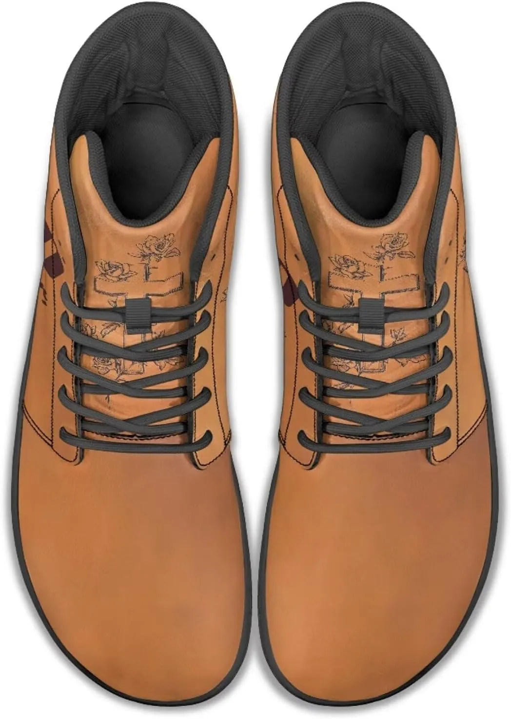 JoyLamoria Men's Lace Up High Top Basketball Shoes Walking Driving Sneakers Breathable Outdoor Sneakers,Sunflower Brown Aztec