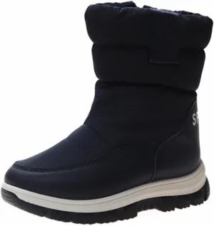 Kids 𝐖aterproof Snow Boots Girls Boys Insulated Warm Fleece Lined Winter Mid Calf Thickened Shoes for Outdoor