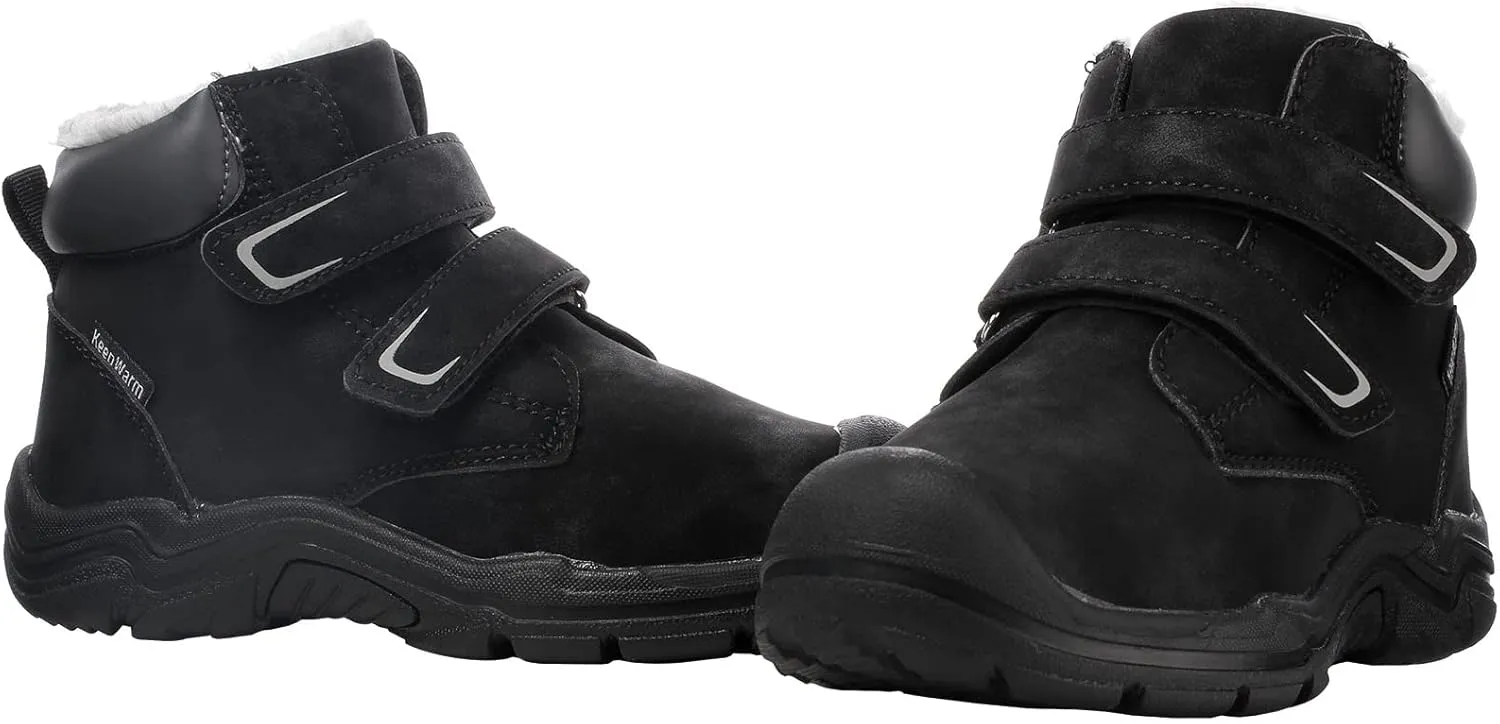 Kids Girls Boys Winter Snow Boots Fur Lined Warm Ankle Boots Non Slip Outdoor Hiking Trekking Shoes