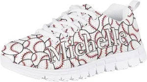 Kids Running Shoes, Breathable Upper Lightweight Lace-Up Mesh Athletic Sports Sneakers for Boys Girls