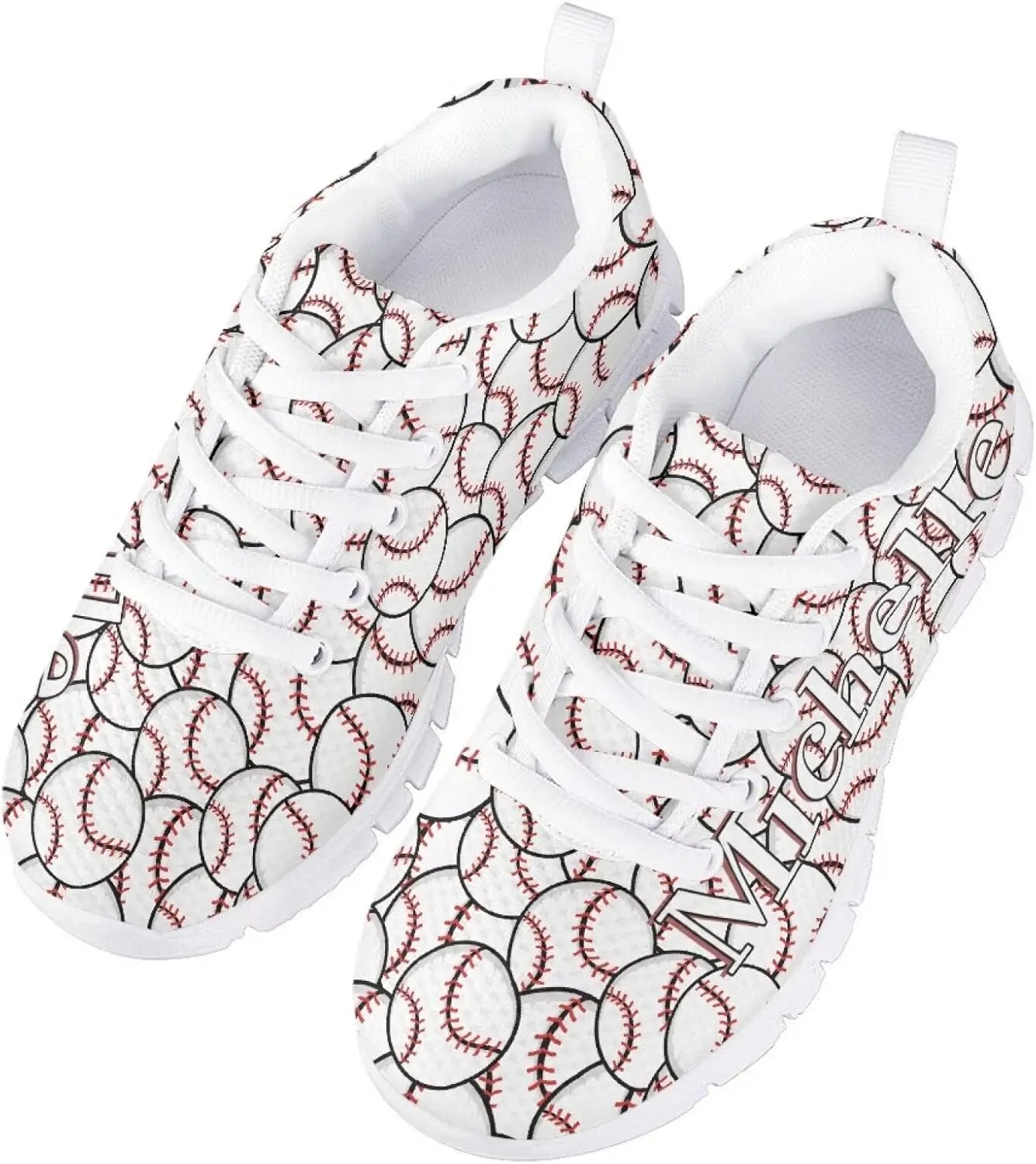 Kids Running Shoes, Breathable Upper Lightweight Lace-Up Mesh Athletic Sports Sneakers for Boys Girls