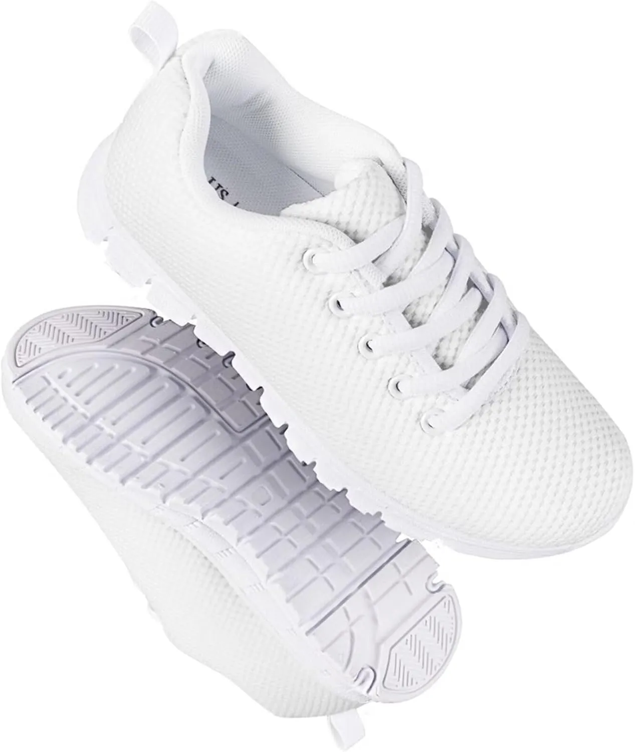 Kids Running Shoes, Breathable Upper Lightweight Lace-Up Mesh Athletic Sports Sneakers for Boys Girls
