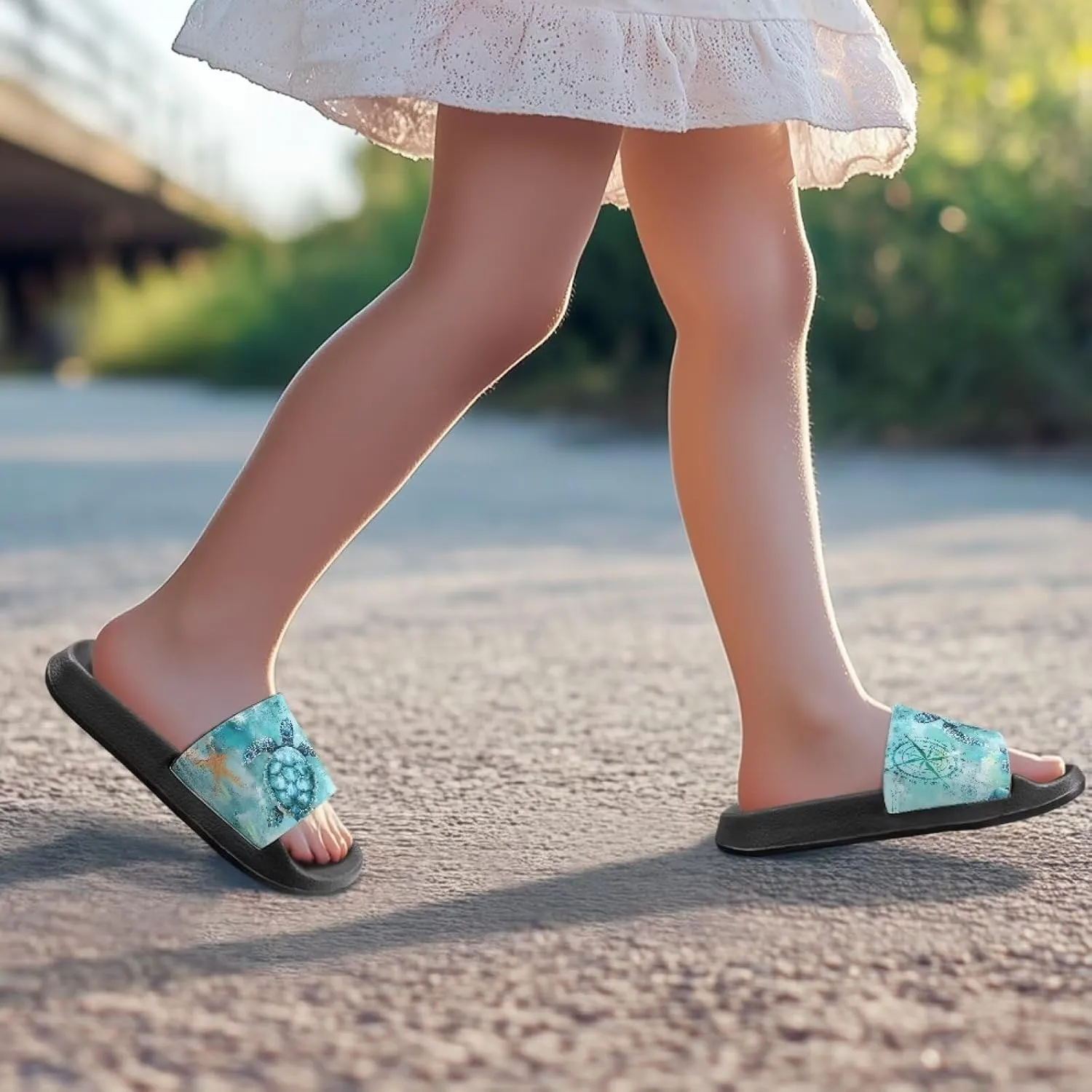 Kids Slides Sandals Non-slip Beach Slides for Girls Boys Waterproof