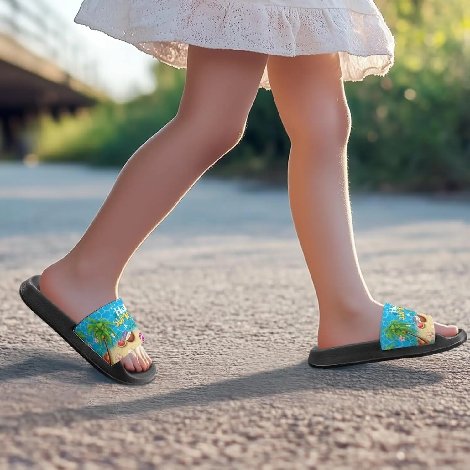 Kids Slides Sandals Non-slip Beach Slides for Girls Boys Waterproof