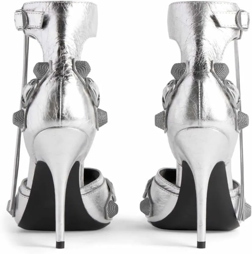 Kluolandi Women's High Stiletto Heeled Sandals with Tassel Open Toe Studded Zipper Ankle Strap High Heels Dress Pumps Shoes