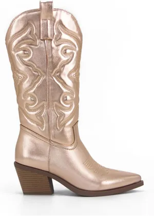 Ladmiple Cowboy Boots For Women Mid Calf Wide Width Western Cowgirl Boots Pointy Toe Fashion Embroidered Boot Pull-On