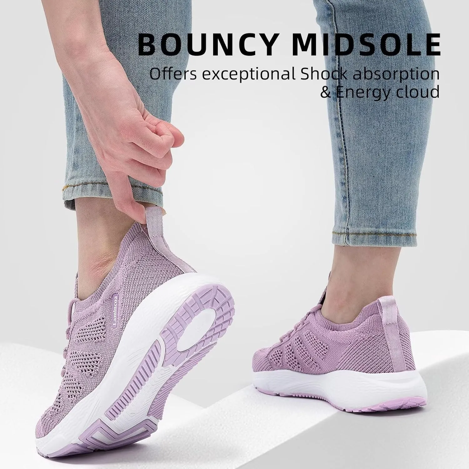 Lamincoa Women's Walking Running Sneakers Slip on Tennis Shoes Casual Athltic Gym Workout Sneakers