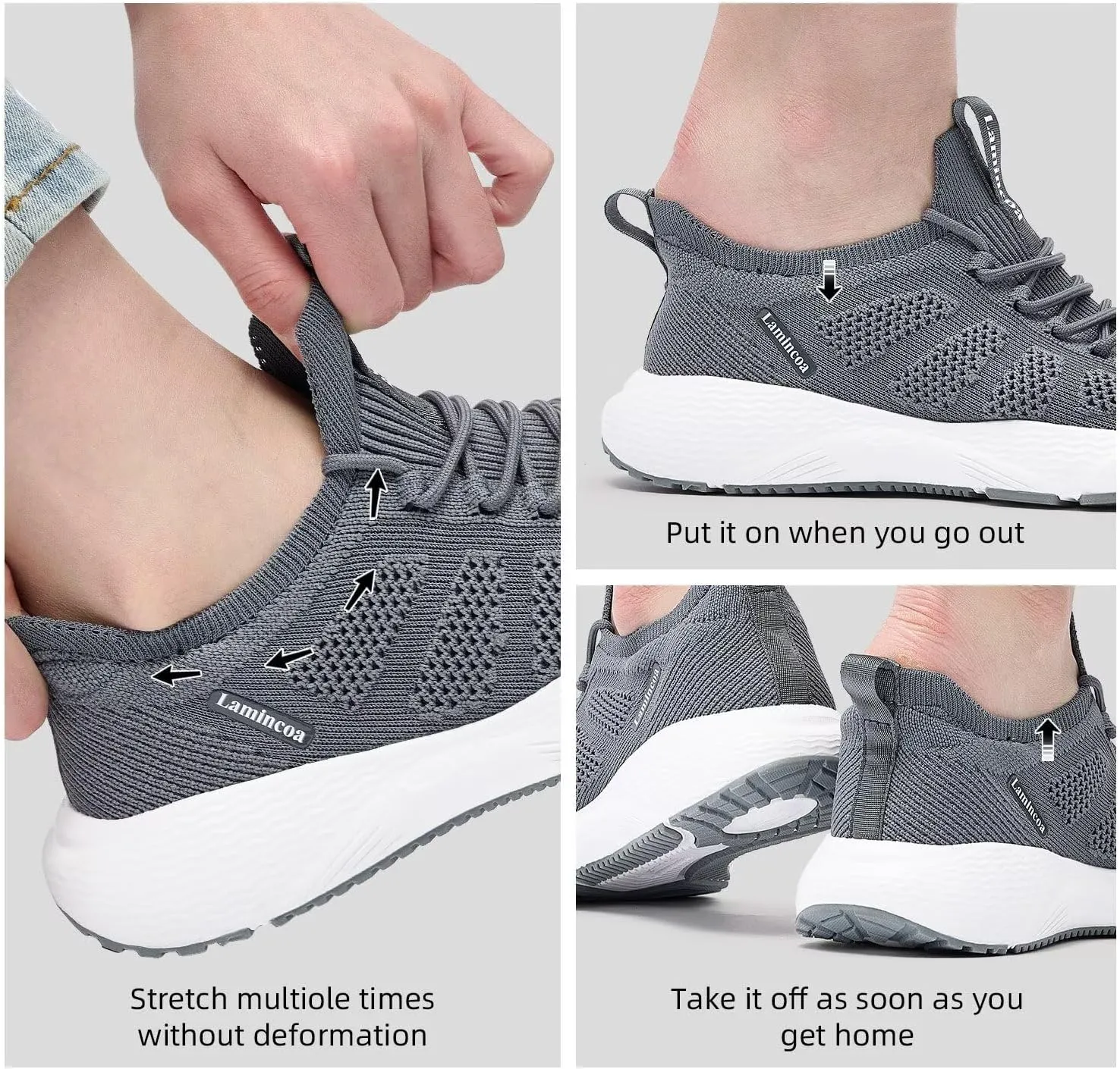 Lamincoa Women's Walking Running Sneakers Slip on Tennis Shoes Casual Athltic Gym Workout Sneakers