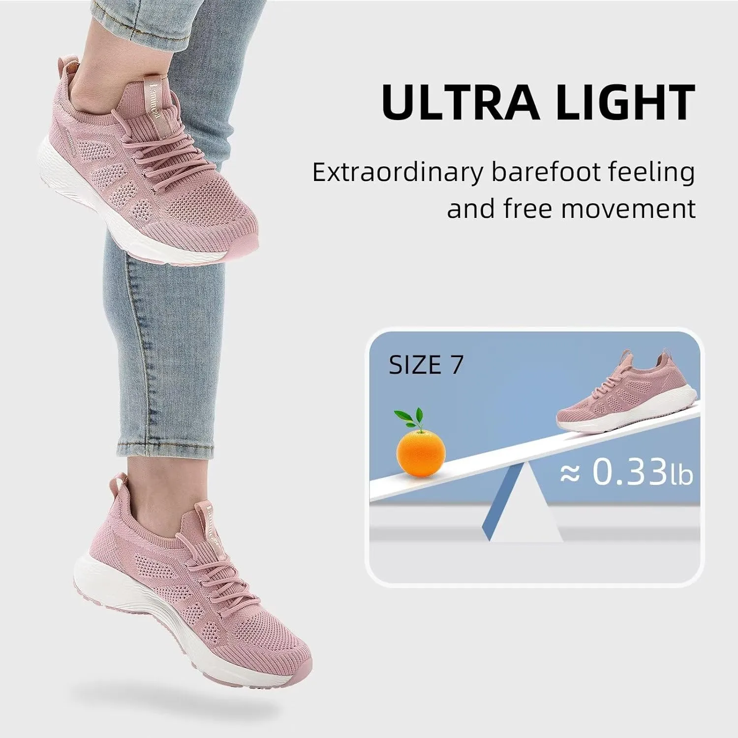 Lamincoa Women's Walking Running Sneakers Slip on Tennis Shoes Casual Athltic Gym Workout Sneakers