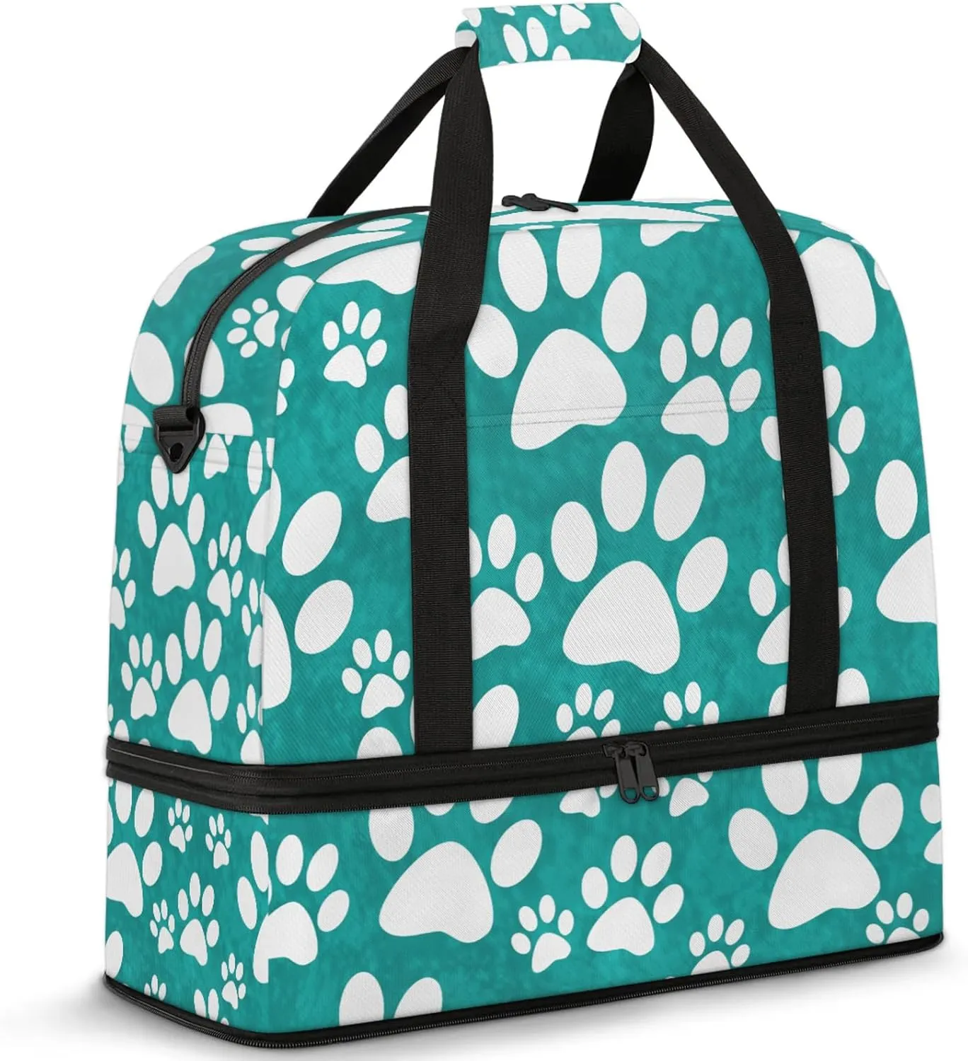 Large Travel Duffel Bag for Women Men Animal Cute Paw Gym Bag Weekender Overnight Bags With Shoe Compartment Foldie Travel Tote Bag Carry On Personal Item Bag for Travel Gym Sports Hospital