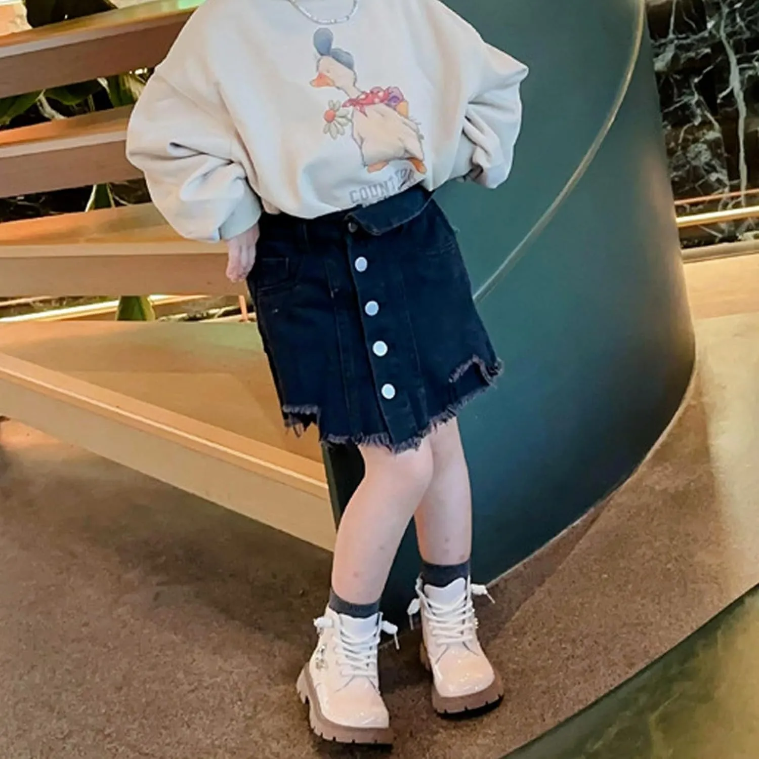 Leather Bowknot Booties For Girls Kids Sole Non Slip 𝐖aterproof Boots Shoes Kids 𝗟ow Heel Lace-Up Side Zipper Boots