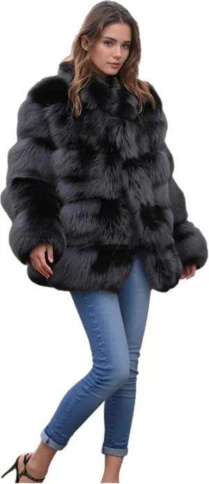 Lisa Colly Women's Winter Parka Coat Overcoat Long Sleeve Faux Fur Coat Jacket