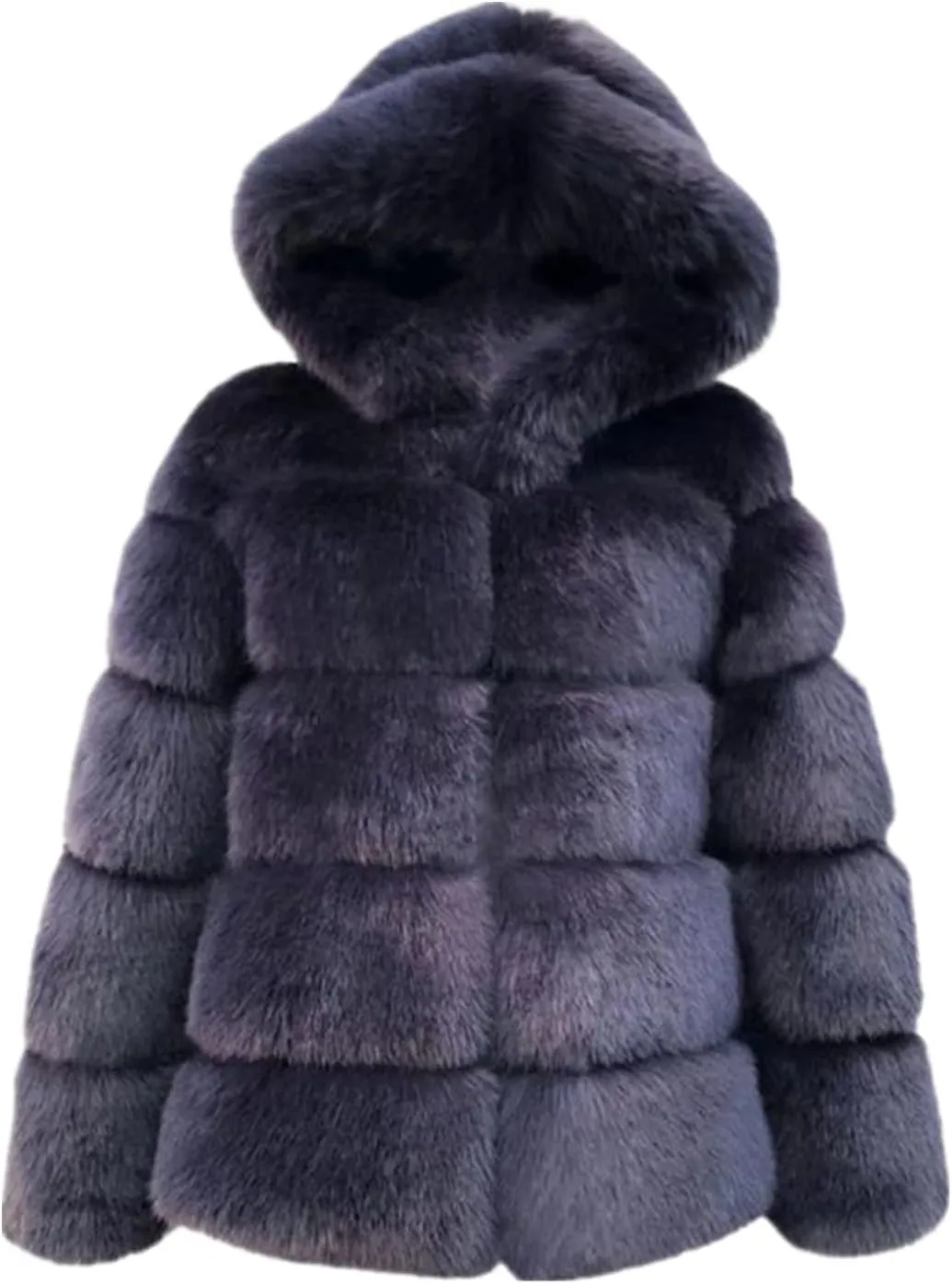 Lisa Colly Women's Winter Parka Coat Overcoat Long Sleeve Faux Fur Coat Jacket