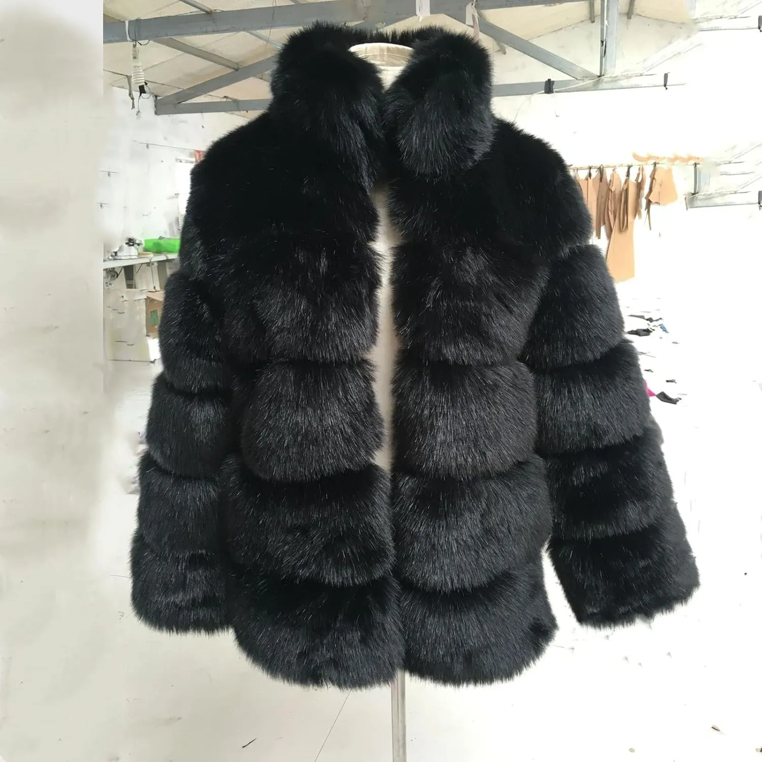 Lisa Colly Women's Winter Parka Coat Overcoat Long Sleeve Faux Fur Coat Jacket