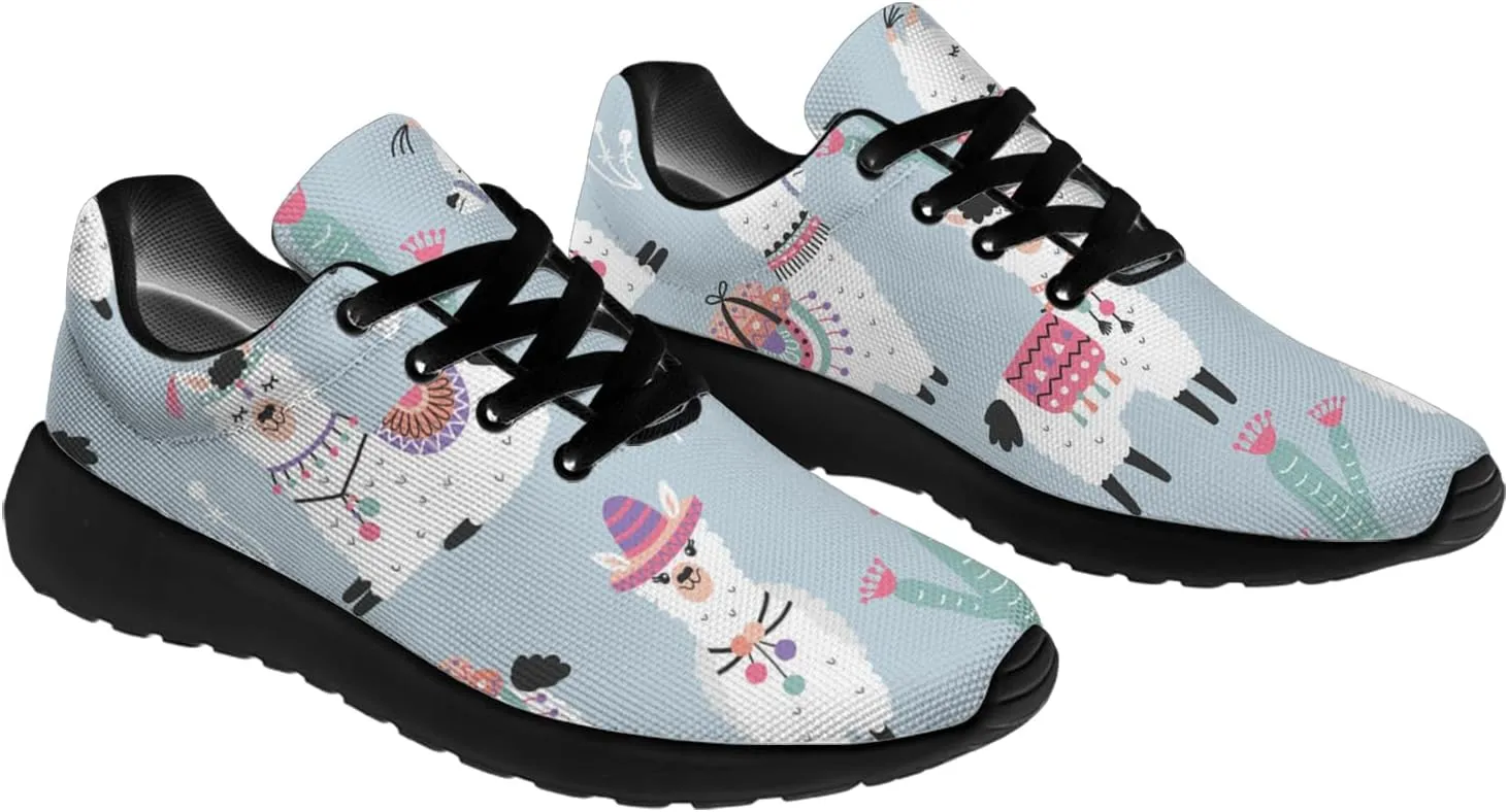 Llamas Shoes for Women Running Shoes Cute Animal Sneakers Tennis Shoes Gifts for Women Men
