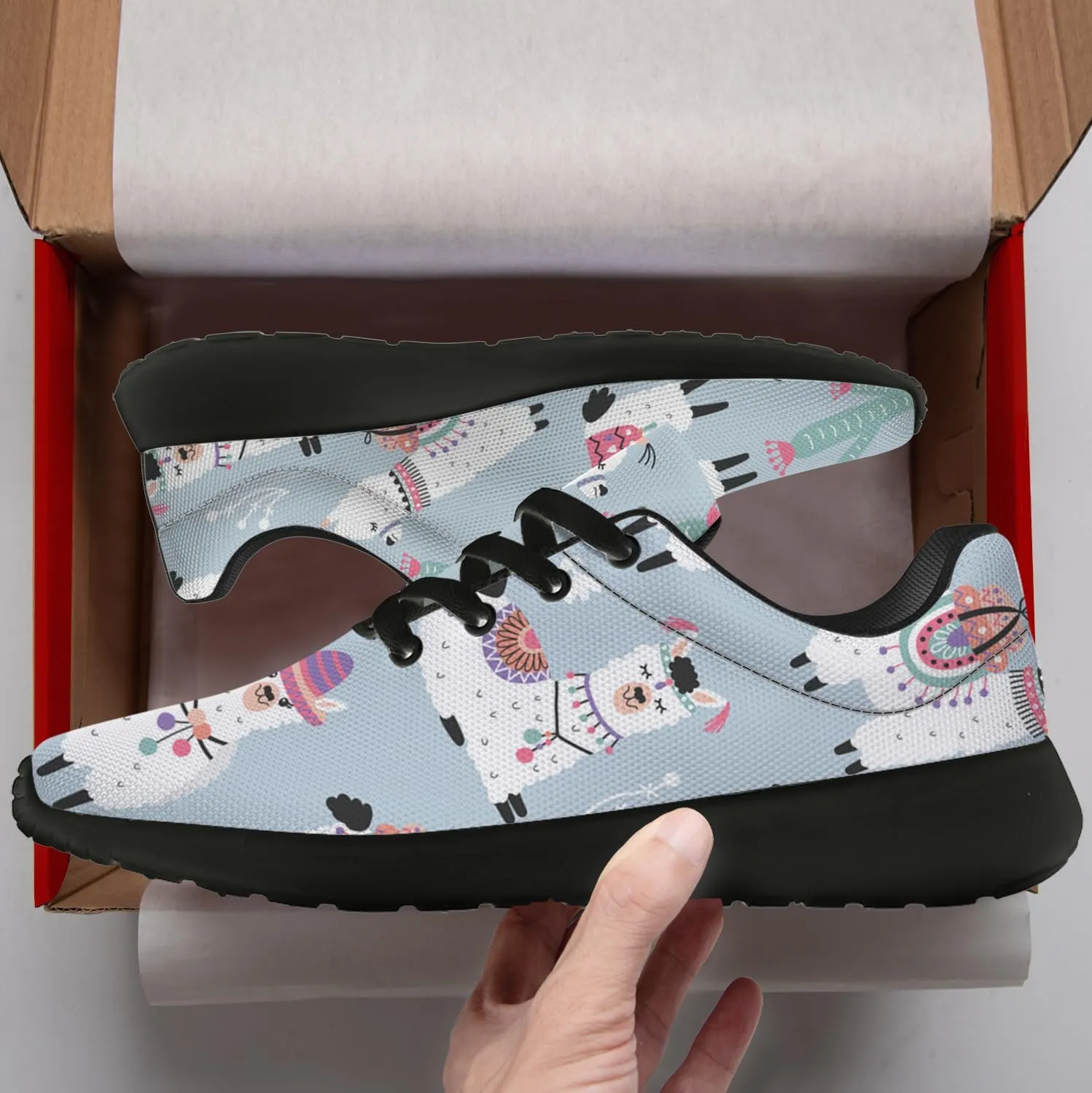 Llamas Shoes for Women Running Shoes Cute Animal Sneakers Tennis Shoes Gifts for Women Men
