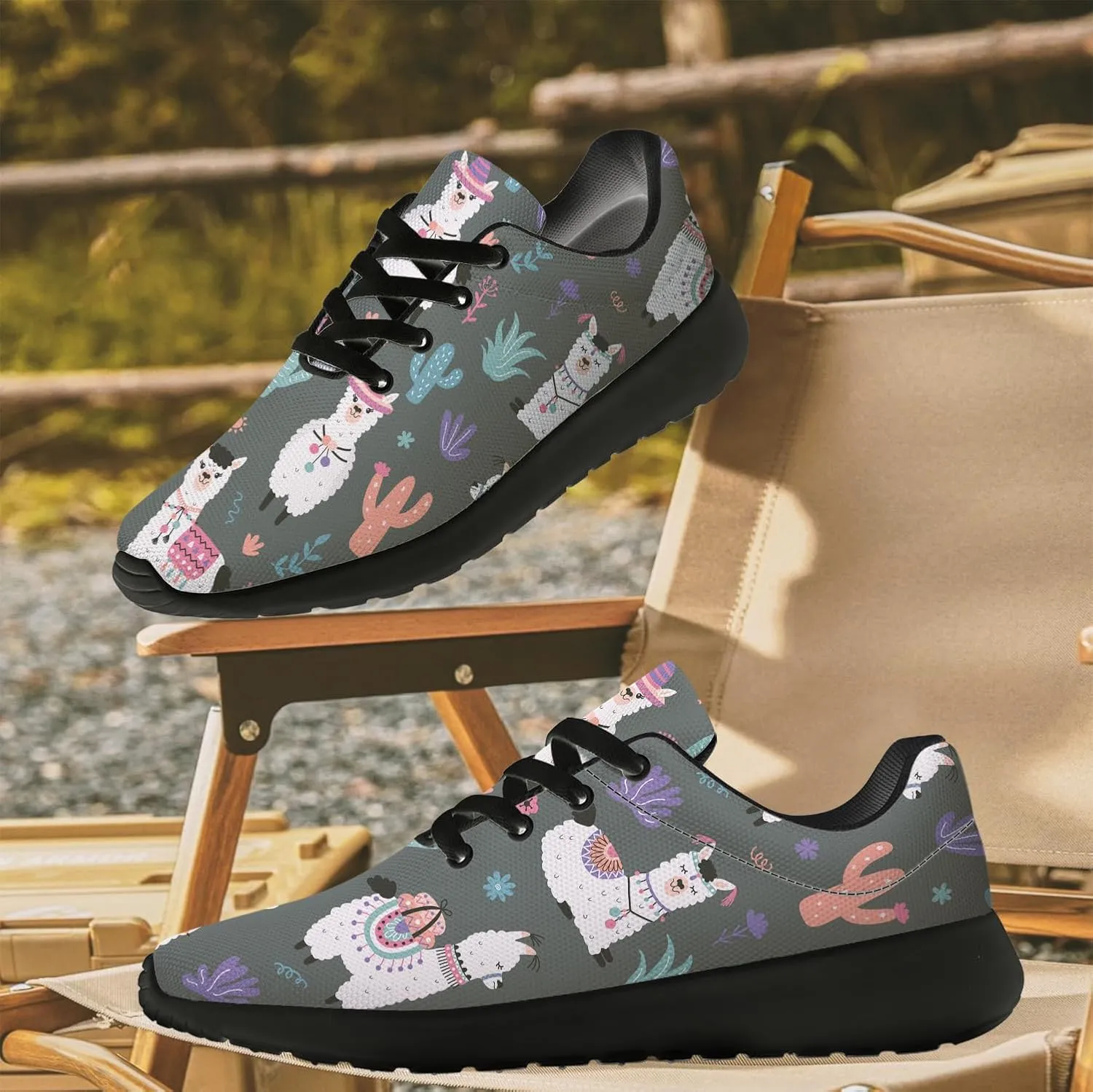 Llamas Shoes for Women Running Shoes Cute Animal Sneakers Tennis Shoes Gifts for Women Men