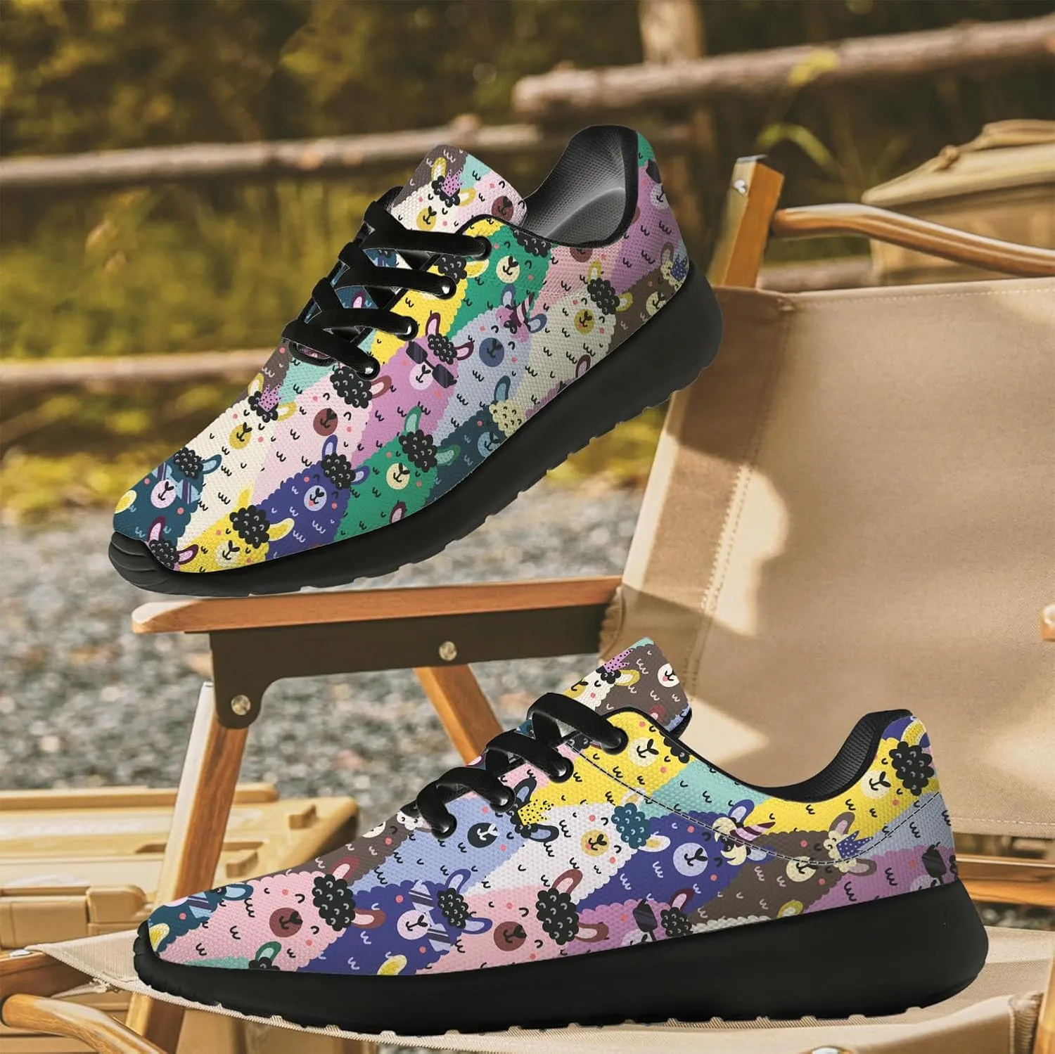 Llamas Shoes for Women Running Shoes Cute Animal Sneakers Tennis Shoes Gifts for Women Men